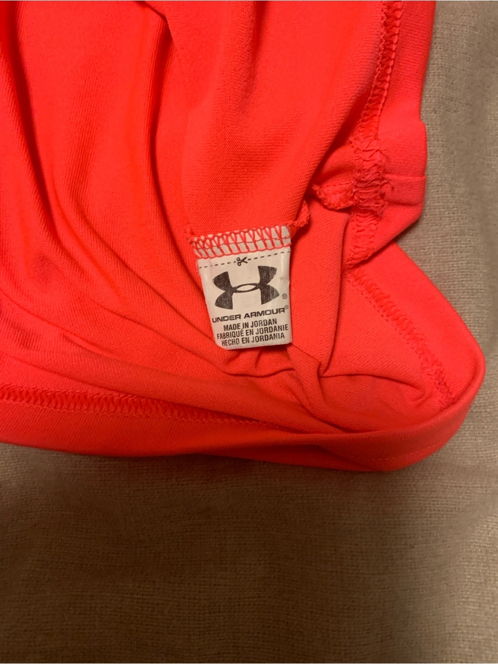 Under Armour Women’s V-Neck Short Sleeve Top - Coral/Neon - Picture 5 of 5